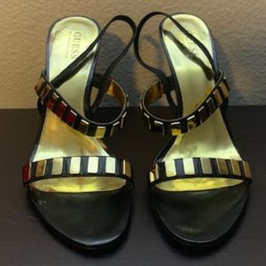 Guess by Marciano Black Patent Heels Open Toe